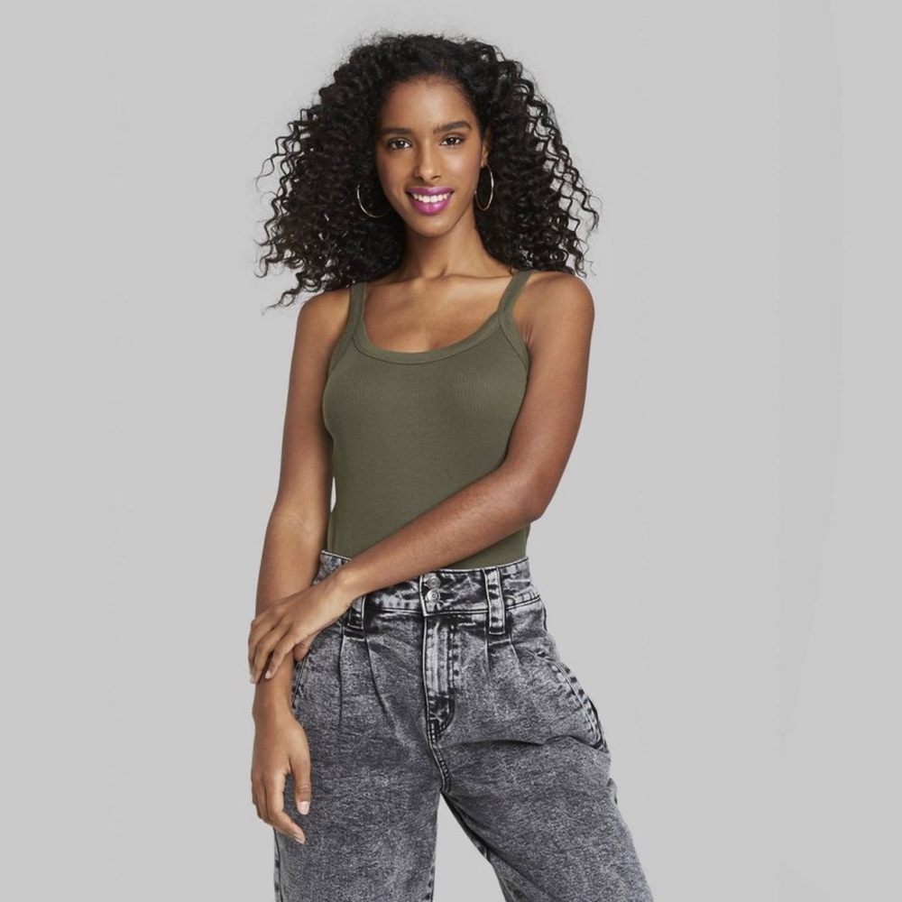 WILD FABLE | Women’s Olive Green Slim Fit Tank Top Size M